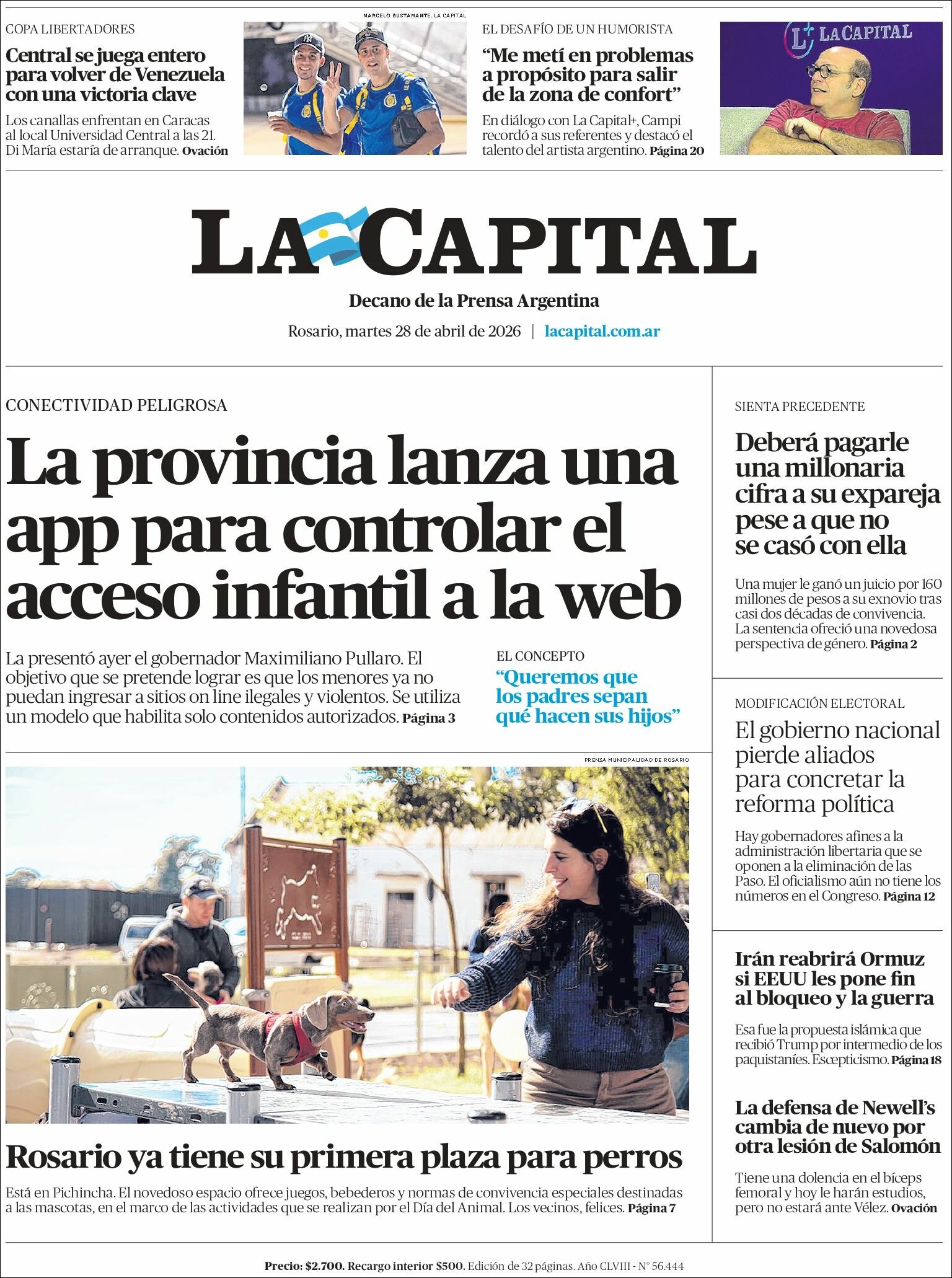 Media Panel - Developments and Systems | CLASICA RADIO - Tapa del diario La Capital Rosario