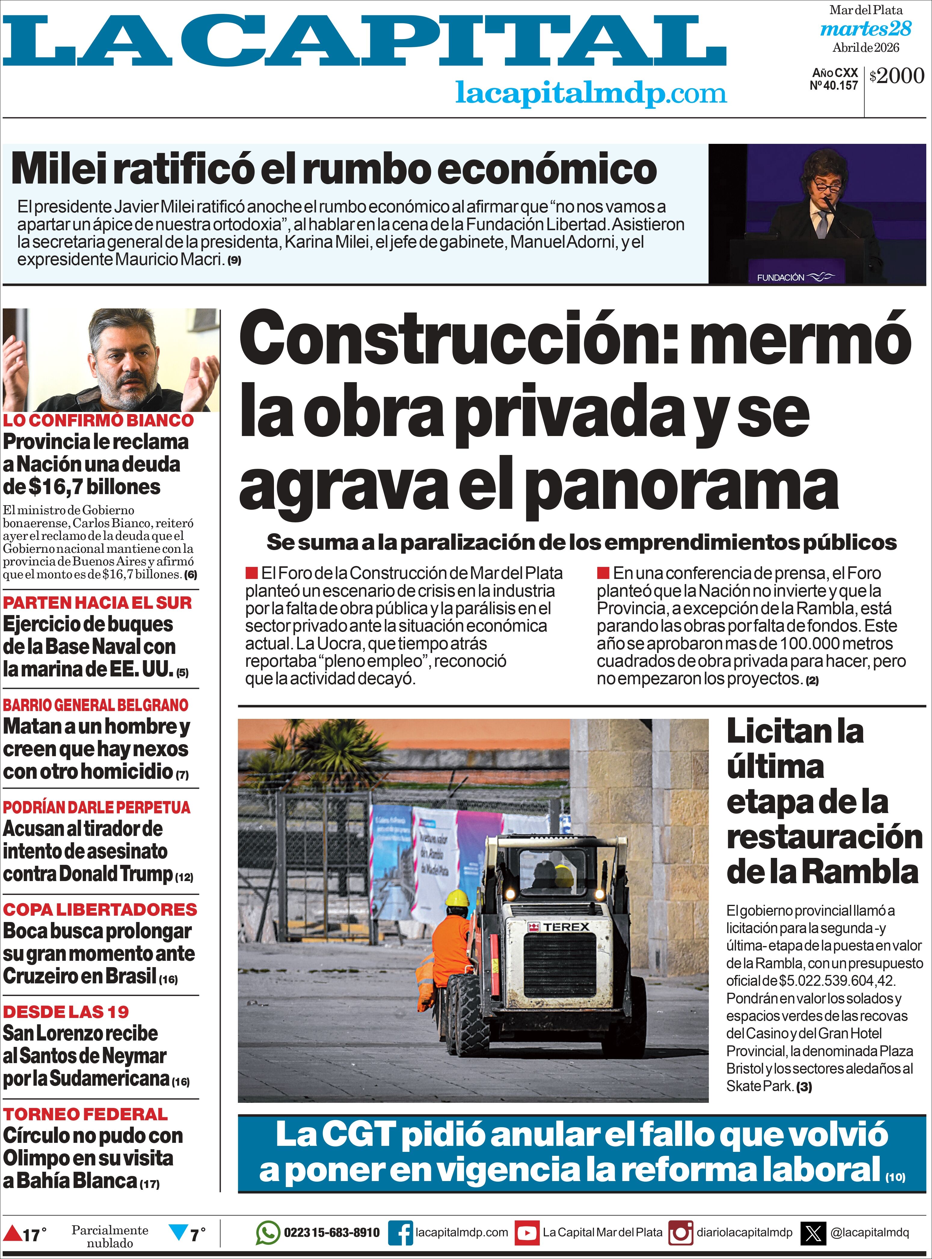 Media Panel - Developments and Systems | CLASICA RADIO - Tapa del diario La Capital